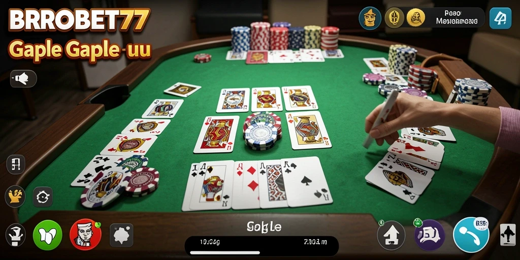 Gameplay seru Gaple di BROBET77 dengan teman-teman.