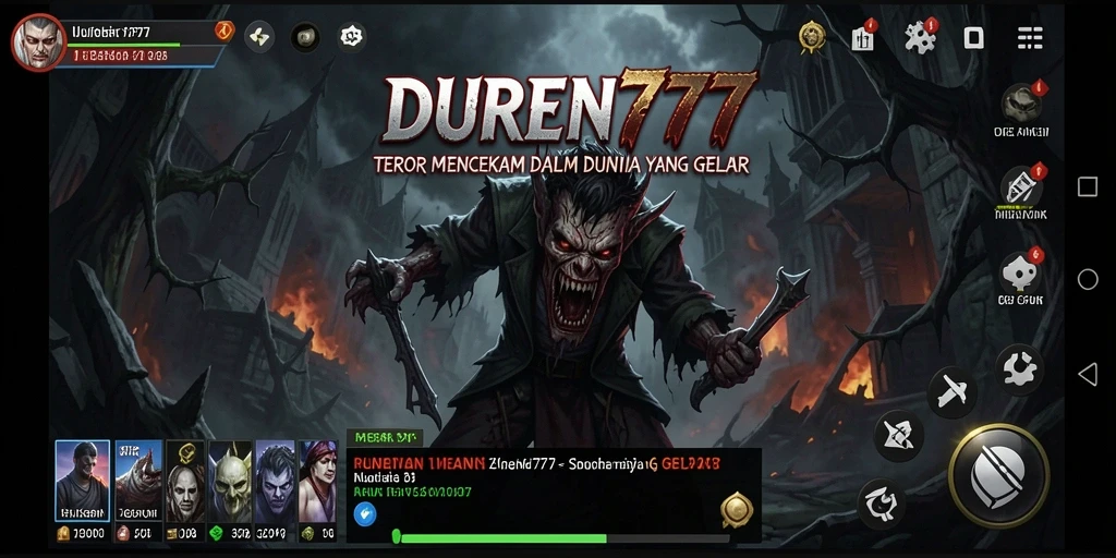 Screenshot DUREN777 menampilkan suasana gameplay yang mencekam dan menakutkan.