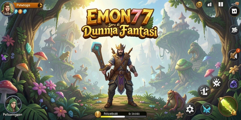 Tampilan gameplay seru dan penuh aksi di EMON77.