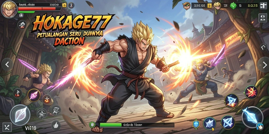 Tampilan gameplay mendebarkan dari HOKAGE77 saat beraksi dalam pertempuran.