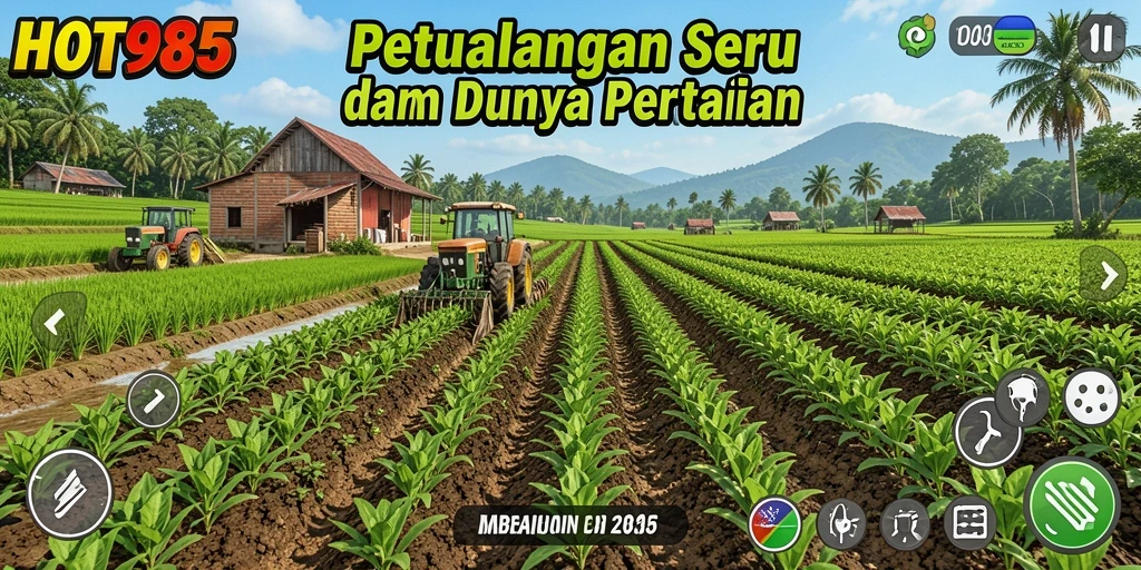 Gambaran gameplay HOT985 yang dinamis dalam pertanian virtual.