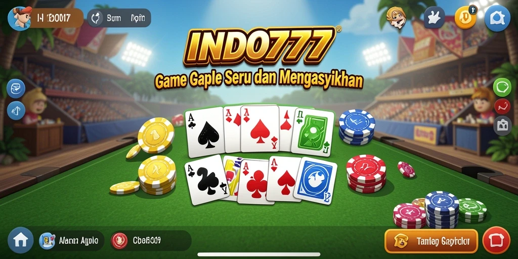 Tampilan gameplay Gaple yang menarik dan interaktif di INDO777.