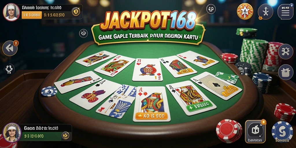 Tampilan gameplay seru dari JACKPOT168 saat bermain Gaple.