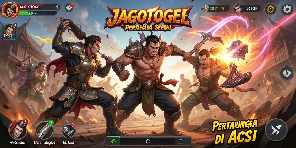 Tangkapan layar menampilkan aksi seru pertarungan di JAGOTOGEL.