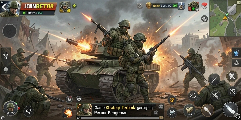 Tampilan gameplay menyenangkan dari JOINBET88 dalam pertempuran strategi.