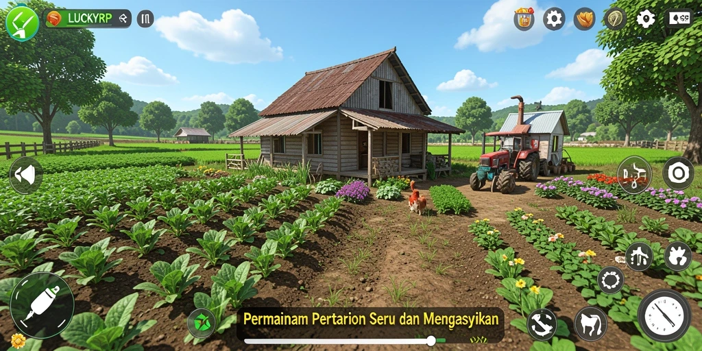 Tampilan screenshot LUCKYRP yang menunjukkan suasana pertanian yang indah.