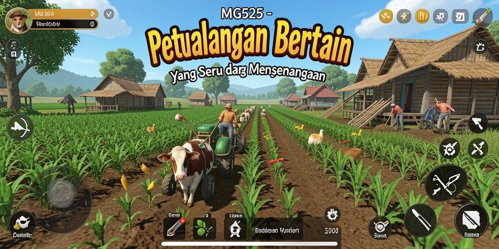 Tampilan gameplay menarik dari MG525 dengan aktivitas pertanian.