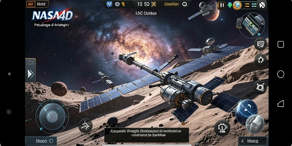 Tampilan gameplay NASA4D dengan koloni luar angkasa yang megah.