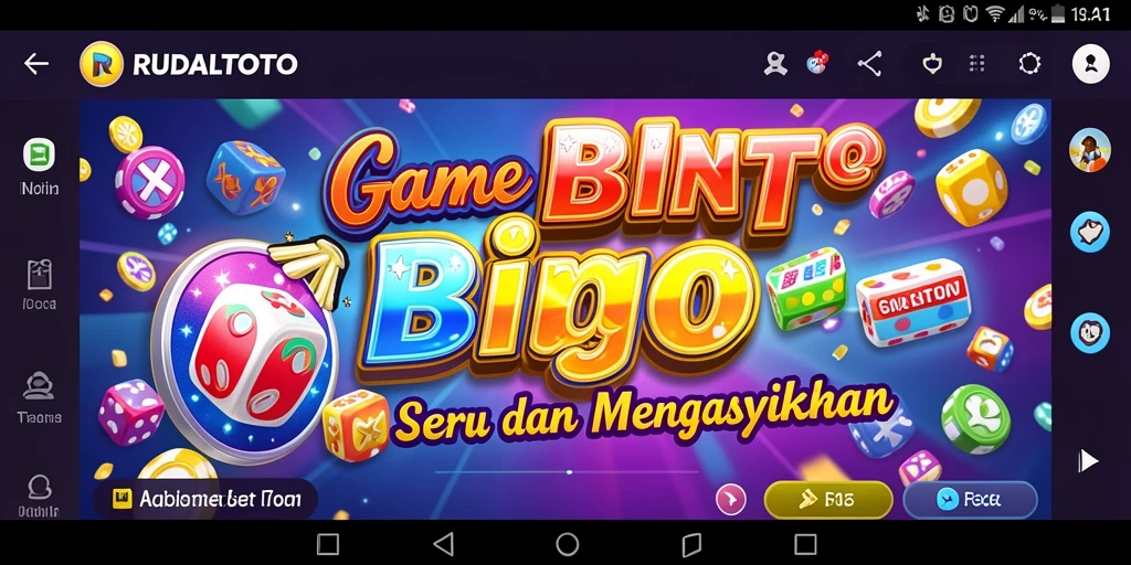 Screenshot RUDALTOTO menunjukkan antarmuka permainan Bingo yang menarik.