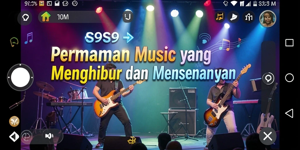 Screenshot gameplay S9S9 menampilkan keseruan bermain musik.