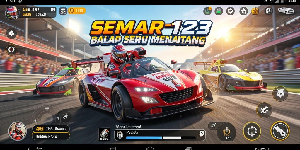 Tampilan menarik dari gameplay balap yang seru di SEMAR123.
