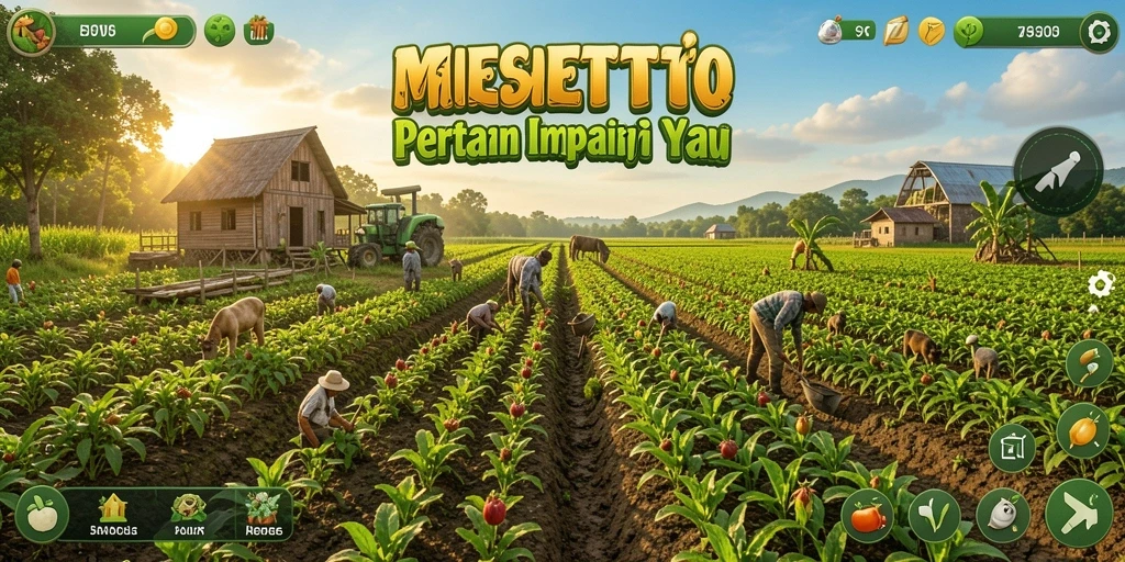 Screenshot gameplay SESETOTO menunjukkan aktivitas seru bertani.