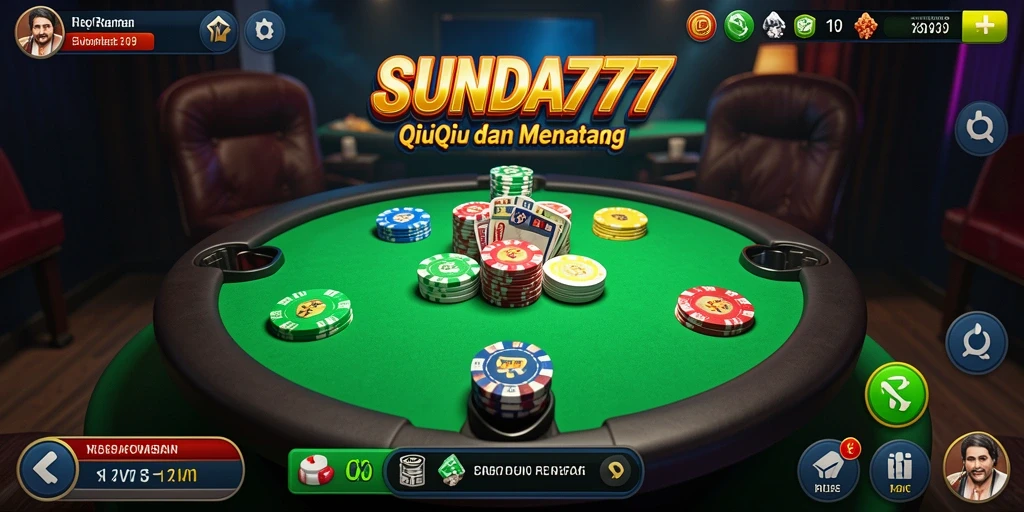 Screenshot utama SUNDA777 menampilkan aksi seru permainan QiuQiu.
