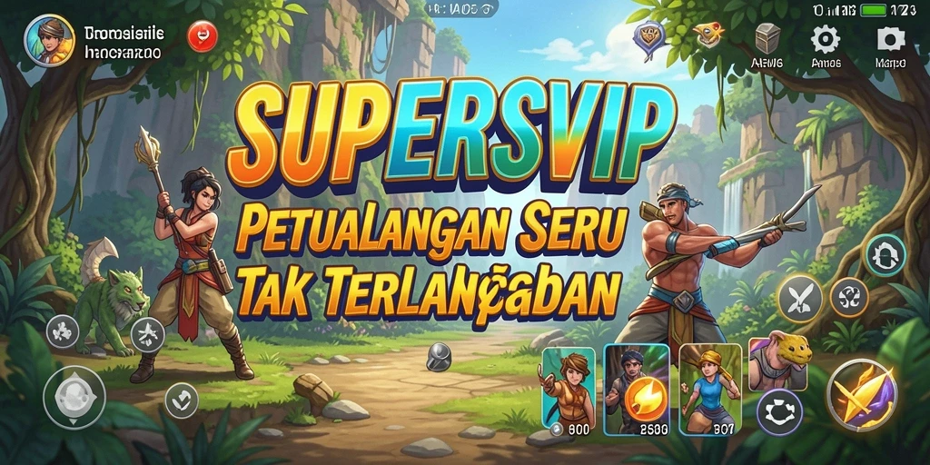 Screenshot gameplay SUPERSVIP dengan aksi petualangan yang seru.